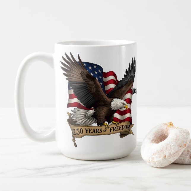Café Taza del 250 Aniversario de América (Con donut)