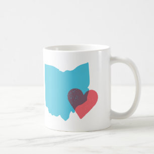Café Taza del amor de la forma del estado de Ohio