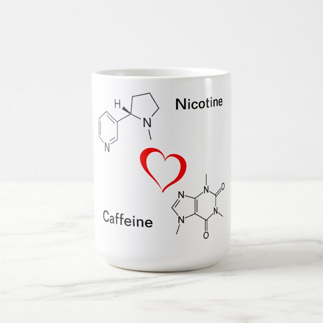 Café Taza del AMOR de la nicotina y del cafeína (Centro)