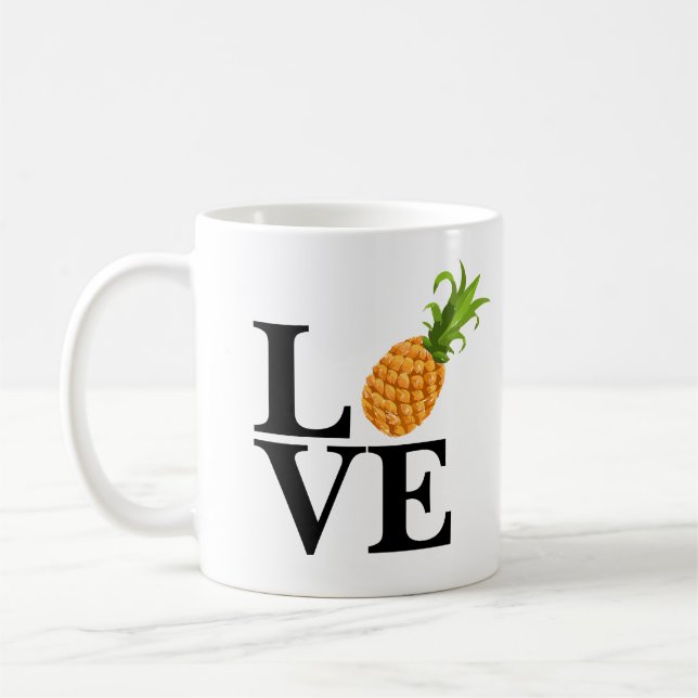 Café Taza del amor de la piña (Izquierda)