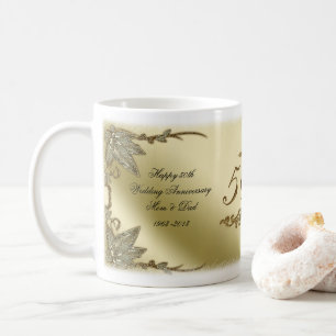 Café Taza del aniversario de boda de oro