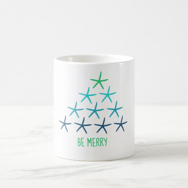 Café Taza del árbol de navidad de las estrellas de mar (Centro)