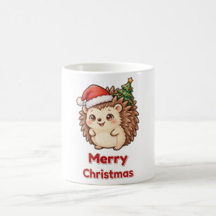 Café Taza del árbol de Navidad del erizo Feliz Navidad