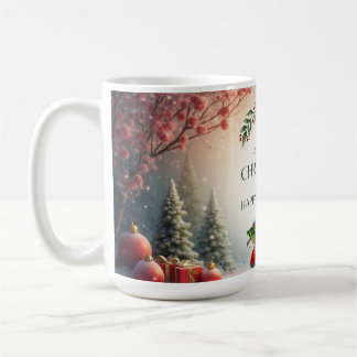 Café Taza del árbol de Navidad verde y rojo 2025