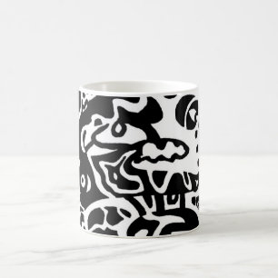Café Taza del arte abstracto de los "pescados"