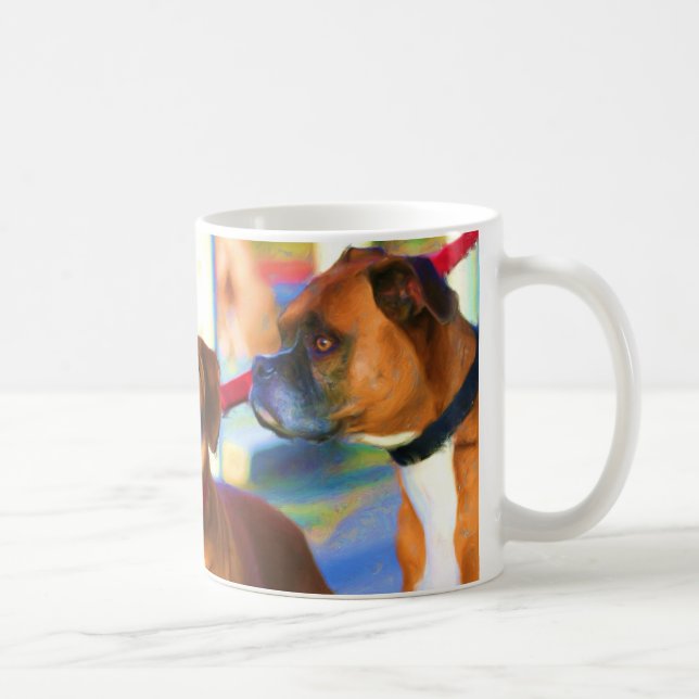 Café Taza del arte de dos boxeadores (Derecha)