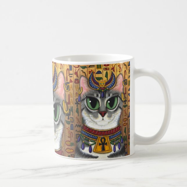 Café Taza del arte del gato egipcio de Bastet de la (Derecha)