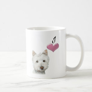 Café Taza del arte del perro de Westie del amor