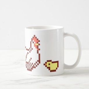 Café Taza del arte del pixel de la gallina y del