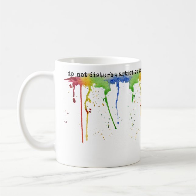 Café Taza del *Artist* del arco iris de la acuarela (Izquierda)