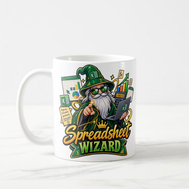 Café Taza del Asistente de Hoja de Cálculo | Excelente  (Izquierda)