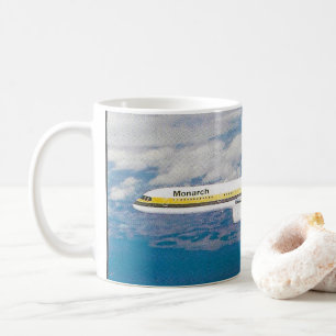 Café Taza del avión Boeing 720 de Monarch Airlines vint