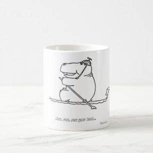 Café Taza del barco de fila del hipopótamo