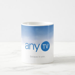 Café taza del blanco de any.TV