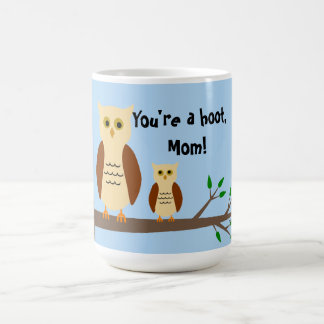 Café Taza del blanco del búho del día de madre