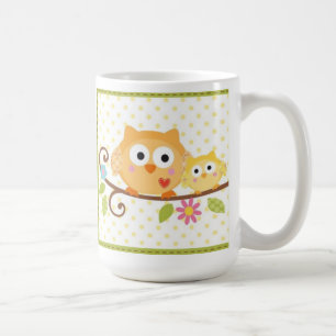 Café Taza del búho del árbol de Happi