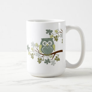 Café Taza del búho del árbol de la polca