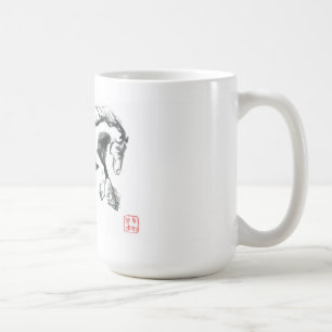 Café Taza del caballo de Sumi-e