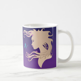 Café Taza del chica de la mariposa