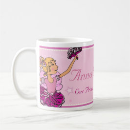 Café Taza del chica del pelo rosado y rubio de la
