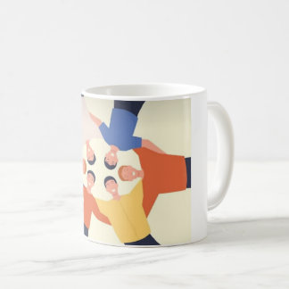 Café Taza del círculo de amistad de equipo