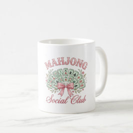 Café Taza del Club Social de Mahjong Coquette con Lazo