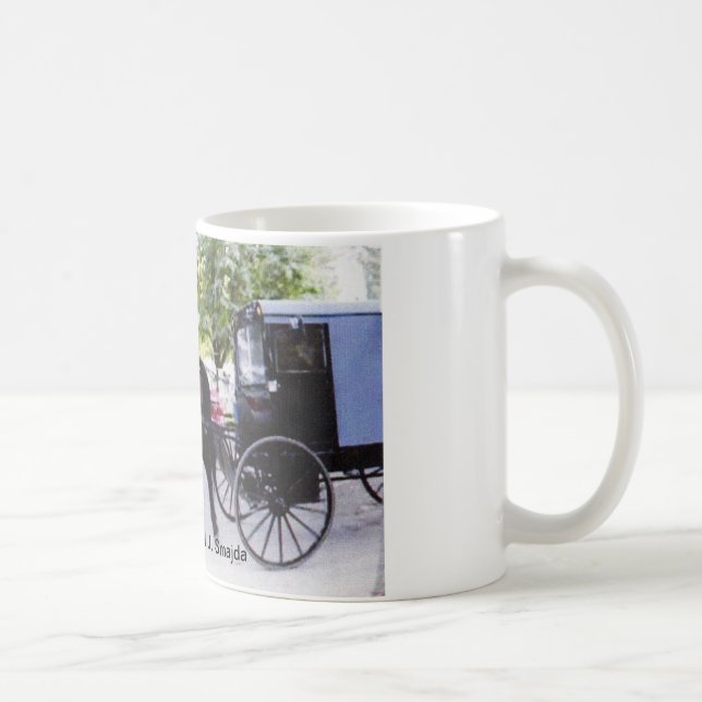 Café Taza del cochecillo de Amish (Derecha)