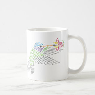 Café Taza del colibrí de la palabra mundial