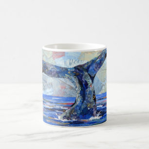 Café Taza del collage de la cola de la ballena