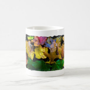 Café Taza del collage de las hojas de otoño de Thomas