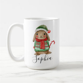 Café Taza del conejo de Navidad