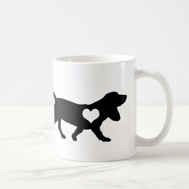Café Taza del corazón de Basset Hound (Derecha)