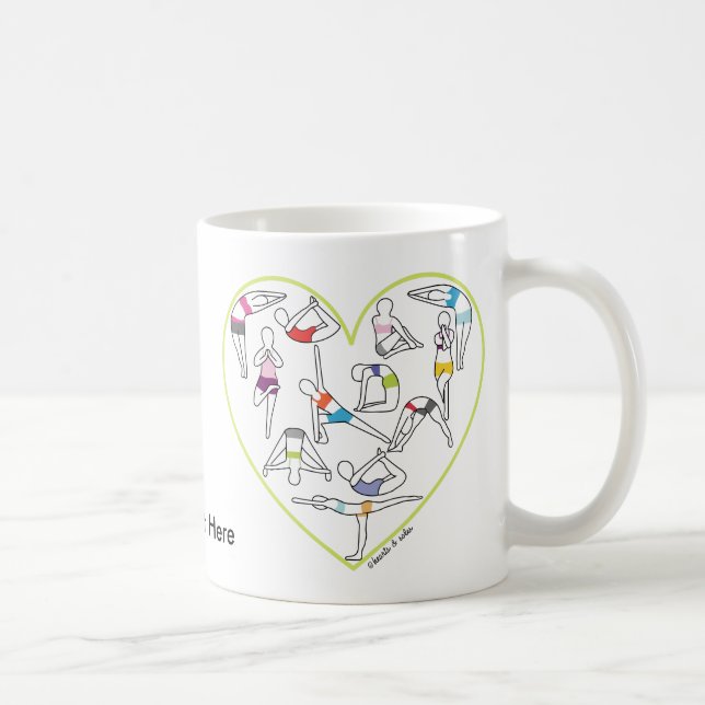 Café Taza del corazón de la yoga (Derecha)