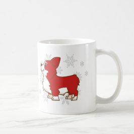 Café Taza del Corgi de las vacaciones de invierno
