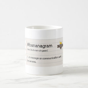 Café Taza del cuaderno del #bananagram de los PLÁTANOS