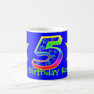 Café Taza del cumpleaños de las estrellas del chica 5t