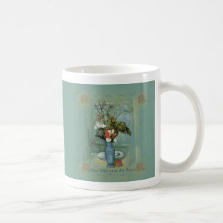 Café Taza del DES Fleurs de Bleu Avec del florero
