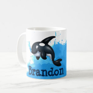 Café Taza del dibujo animado de la orca