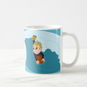 Café Taza del dibujo animado del muchacho de