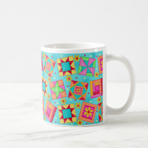 Café Taza del diseño del edredón de remiendo de la