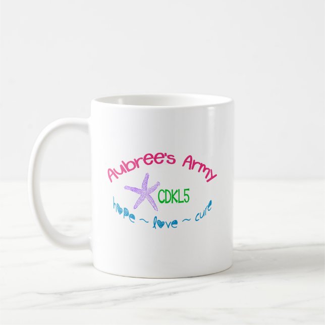 Café Taza del ejército CDKL5 11oz de Aubree (Izquierda)