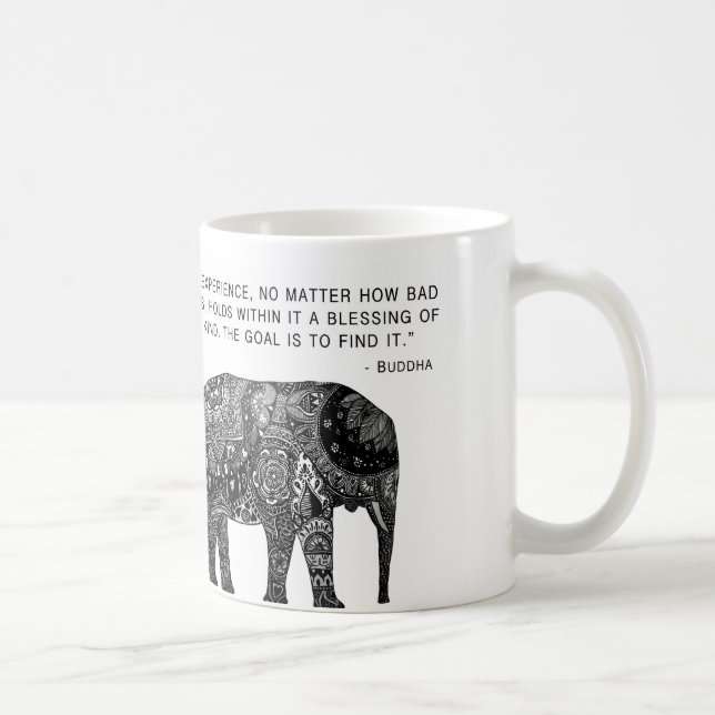 Café Taza del elefante de Buda de la sabiduría (Derecha)