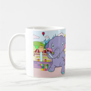 Café Taza del elefante del oso y del guerrero de