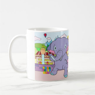 Café Taza del elefante del oso y del guerrero de