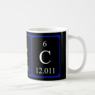 Café Taza del elemento 6 - negro de carbono