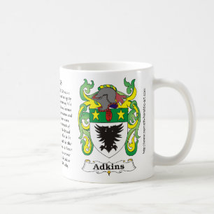 Café Taza del escudo de armas de la familia de Adkins