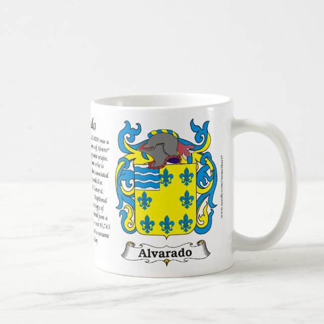 Café Taza del escudo de armas de la familia de Alvarado (Derecha)