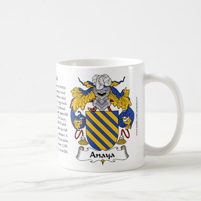 Café Taza del escudo de armas de la familia de Anaya (Derecha)