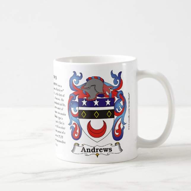 Café Taza del escudo de armas de la familia de Andrews (Derecha)