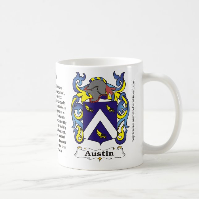 Café Taza del escudo de armas de la familia de Austin (Derecha)